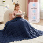 HOSUKKO Weighted Blanket - 3 lbs Navy Blue Heavy Blanket - Breathable Blanket(36 * 48 inches, 3 lbs)