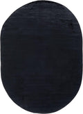 SAFAVIEH Washable Rug Faux Rabbit Fur Shag Collection - 5' x 7' Oval, Black, Slip Resistant & Easy Cleaning, Ideal for Living Room, Bedroom, Kids Playroom, Nursery, Dining Space (FRF100Z)