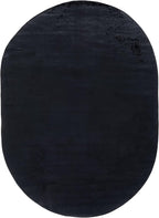 SAFAVIEH Washable Rug Faux Rabbit Fur Shag Collection - 5' x 7' Oval, Black, Slip Resistant & Easy Cleaning, Ideal for Living Room, Bedroom, Kids Playroom, Nursery, Dining Space (FRF100Z)