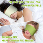 Sleep Mask, Eye Mask for Sleeping with Heads Adjustable, Earmuffs for Sleep for Men & Women, 2 in 1 Ear Mask and Blindfold, Soft Dual-Sided All-Season Eye Cover for Side Sleepers (Green)