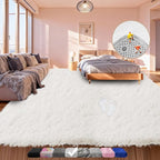 9x12 Shag Area Rugs for Living Room, Extra Large Ultra Soft Fluffy Furry Rug for Bedroom, Indoor Carpet Plush Fuzzy Nursery Rugs for Kids Girls and Boys, Dorms, Classroom, Home Decor Aesthetic, White