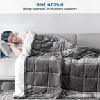 Cottonblue Sherpa Fleece Weighted Blanket 12lbs, Flannel Cozy Plush Bed Throw, Fuzzy Sherpa Flannel Bedding Blankets Throw, Minky Soft Blankets for Sofa Bed, 48 x 72 inches, White Grey