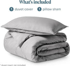 Bare Home Bedding Duvet Cover Twin/Twin Extra Long Size - Premium 1800 Super Soft - Lightweight, Cooling Duvet Cover - Soft Breathable Bedding (Twin/Twin XL, Light Grey)