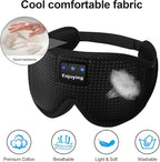 Sleep Headphones, Sleep Mask Bluetooth Wireless Music Eye Mask, Sleeping Mask for Side Sleepers Sleep Mask with 3D Bluetooth Headphones Ultra-Thin Stereo Speakers Perfect for Sleeping (Black)
