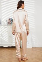 U2SKIIN Women Silk Pajamas Set, Long Sleeve Satin Pajamas for Women Sleepwear Button Down Pjs Set Two-piece