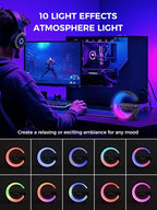 Smiling Shark Wake Up Light, Atmosphere Desk Light with 15W Wireless Charger & Bluetooth Speaker Button Control 10 Lights Mode Sunrise Simulation Alarm Clock Smart Light for Home Decor Bedroom