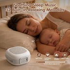 Portable White Noise Sound Machine with Mood Lighting 7 Color Night Light 32 Soothing Sounds, Timer, Memory Function Adjustable Volume Canceling for Sleeping Sound Therapy for Home, Travel