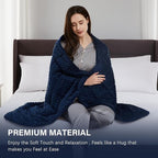 CuteKing Weighted Blanket - Weighted Blanket with Premium Glass Beads - Heavy Blanket Crystal Velvet for Comfort Sleep - Thick Blanket All Season (20lbs, 60"x80", Blue Bubble)