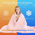 yescool Pink Weighted Blanket for Adults 15 lb, 48 * 72in Twin Full Size Heavy Throw Blanket for Teens Better Sleep