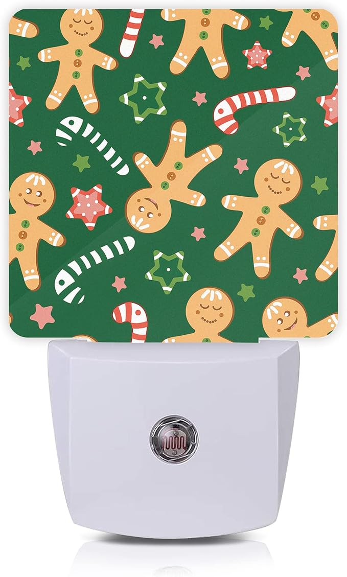 Christmas Night Light,Cookies and Candy Canes Plug in Night Lights 0.5W Sleep Friendly for Boys Girls Led Night Light Dusk to Dawn Sensor Nightlight for Stairway/Hallway/Kitchen