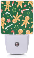 Christmas Night Light,Cookies and Candy Canes Plug in Night Lights 0.5W Sleep Friendly for Boys Girls Led Night Light Dusk to Dawn Sensor Nightlight for Stairway/Hallway/Kitchen