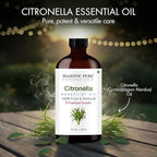 Majestic Pure Essential Oil with Glass Dropper - 100% Pure and Natural - Essential Oils for Diffuser, Aromatherapy, Soap and Candle Making, Citronella Essential Oil, Citronella Oil, 4 Fl Oz
