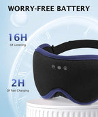 LC-dolida Sleep Mask with Headphones Bluetooth 5.4, 3D Sleeping Headphones for Side Sleepers Bluetooth Sleep Mask Blackout Bluetooth Eye Mask for Sleeping Travel Meditation Men Women