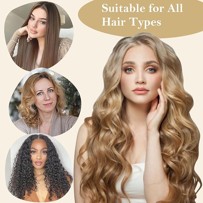 Satin Heatless Hair Curler Curls Overnight Hair Curlers to Sleep In, Hair Curlers No Heat Curls Overnight, Heatless Curling Set for Women Long Hair - 8 Pcs (Blush Pink)