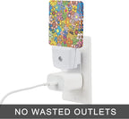 Hippies Flowers Night Light,Hippie Night Lights Plug into Wall 0.5W Sleep Friendly for Boys Girls Led Night Light Dusk to Dawn Sensor Nightlight for Stairway/Hallway/Bedroom