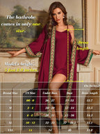 ChiaoLezhee Satin Robe Sets For Women, 2-PC Lightweight Bathrobe, Silk Sleepwear Kimono Bridesmaid Sexy Robes