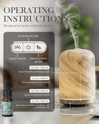 Onaboviva Essential Oil Diffuser - 2.4MHz Ultrasonic Ceramic Diffuser for Home, 120ml, Pulse&Continuous Mist, Bright/Dim/Breathing Lighting, Waterless Auto-Off, Aromatherapy Diffuser with USB Cable