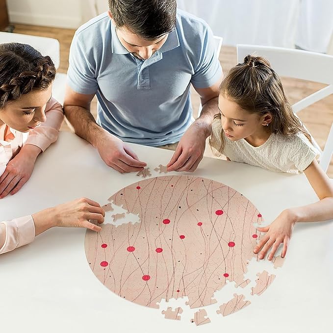 195 PCS Jigsaw Puzzle for Adults Personalized Picture Puzzle Light Peach Pattern Customized Wooden Puzzle for Family, Birthday, Wedding, Game Nights Gifts Animal Alien Shape Puzzle