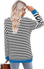 Magritta Women's Long Sleeve Leopard Color Block Tunic Comfy Crewneck T Shirt Tops Black XL