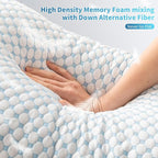 Cooling Shredded Memory Foam Pillow Queen Size - Adjustable Loft for Back & Side Sleepers, Breathable & Supportive Bed Pillow with Removable Washable Cover Queen(Pack of 2)