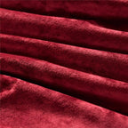 Fredsure Distressed Velvet Comforter Set, 5 Pieces Burgundy Red Queen, Distressed Velvet Face and Brushed Microfiber Reverse