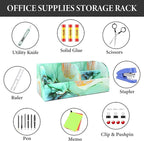 QIELIZI PU Leather Supply Organizer,Remote Control Holder Multifunctional Office Stationery Storage Box Organizer,Pencil Holders Organizers Table Top Desktop Desk Accessories(1-Splash Ink)