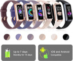 Fitness Tracker, Activity Trackers with 24/7 Heart Rate, Blood Oxygen Blood Pressure Sleep Monitor, Step Counter with 1.1" AMOLED Touch Color Screen, Calorie Pedometer Health Smart Watch for Women Men