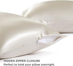 Bedsure Satin Pillowcase with Zipper, Similar to Silk Pillow Cases 2 Pack, Satin King Size Pillow Cases Set of 2, Silky & Soft Pillow Cover for Hair and Skin, Gifts for Women Men, Pink, 20x36 Inches