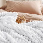 Bedsure GentleSoft White Full Blanket for Bed - Cozy Soft Blankets for Women, Cute Large Throws for Girls, Bright White, 84x90 Inches