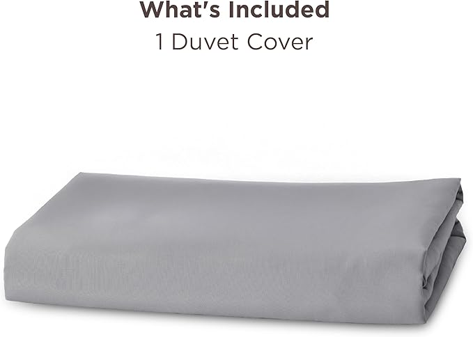 Bedsure Duvet Cover Queen Size - Only Includes 1 Duvet Cover (90"x90"), Hotel Luxury Soft Double Brushed All Season Bedding for Kids & Adults, Zipper Closure, Grey (No Comforter, No Pillow Shams)