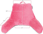 Clara Clark Reading Pillow for Kids & Teens with Shredded Memory Foam, Backrest Pillows for Reading, Watching, and Gaming, Use on The Couch, Bed, or Floor, Adjustable Support Washable Cover Light Pink