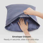 Bedsure King Size Satin Pillowcase Set of 2 - Blue Granite Silky Pillow Cases for Hair and Skin with Envelope Closure, Similar to Silk Pillow Cases, Gifts for Women Men, 20x36 Inches, 2pcs