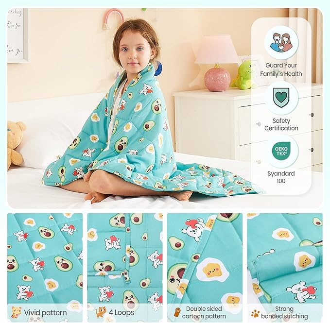 HOSUKKO Weighted Blanket - 3 lbs Green Avocado Heavy Blanket - Breathable Blanket(36 * 48 inches, 3 lbs)