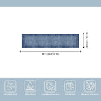 2x8 Washable Hallway Runner Rug – Non-Slip Modern Abstract Neutral Low-Pile Stain-Resistant Carpet Runner for Kitchen Entryway Bedroom Bathroom (Navy Blue,2x8)