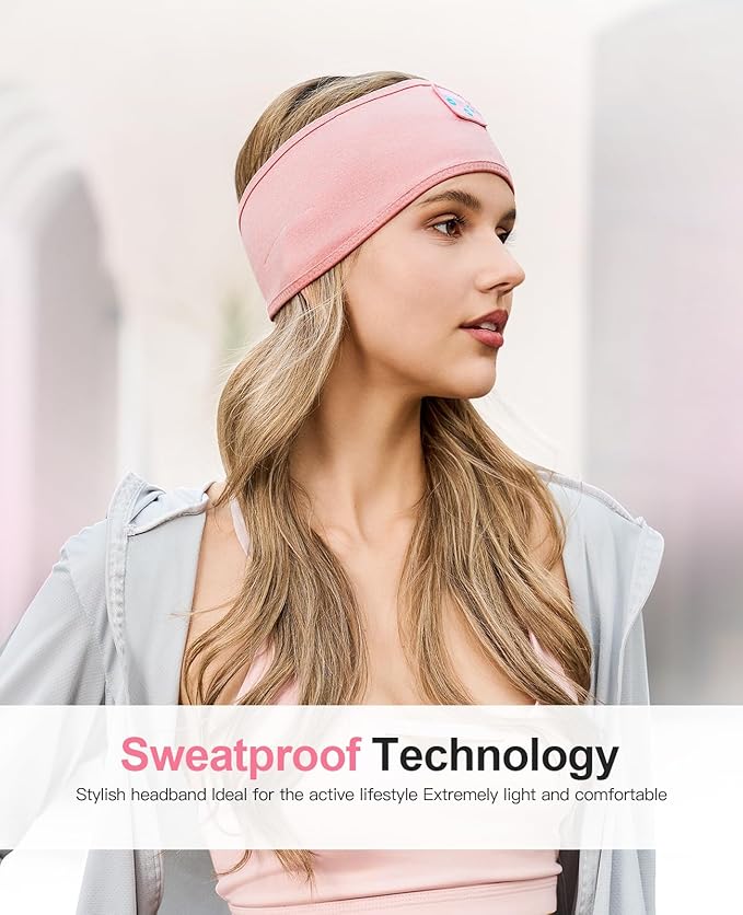 Sleep Headphones Bluetooth 5.4 Headband, Wireless Sleeping Headphones for Side Sleepers, Ultra-Thin HD Stereo Speakers, Over-Ear Headphones Sports Headband Sleep Mask for Sleeping Travel Airplane