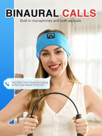 Perytong 2 Pack Sleep Headphones Bluetooth 5.4 Headband, Sleeping Headband Headphones for Side Sleepers, Sweat Resistant Headband Earphones with Built-in Stereo Speakers for Sport Travel Yoga Jogging