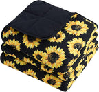 Sunflower Weighted Blanket for Adults 20lbs, 48"x72", Twin Full Size Cooling Heavy Throw Blanket for 130-220lbs, Microfiber Soft Thick Big Blankets Weighted Comforter Gift for Sleeping