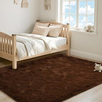 ISEAU Fluffy Rug Carpets Soft Shaggy Area Rugs Indoor Floor Mats for Kids Room Fuzzy Carpet Comfy Cute Nursery Mat Bedside Carpet for Boys Girls Bedroom Living Room Home Decor, 3ft x 5ft,Brown