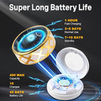 FAHKNS Smart Health Ring for Women Men: Fitness Tracker Ring with Heart Rate,Blood Oxygen,Sleep Monitor,Stress,Steps Counter,IP68 Waterproof for iOS & Android,No APP Fees (Enamel,9#)