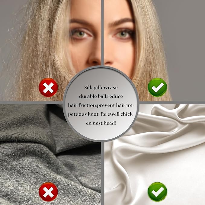Mulberry Silk Pillowcase for Hair and Skin Standard Size 20"X 26" Pillow Case with Hidden Zipper Soft Breathable Smooth Cooling Silk Pillow Covers for Sleeping (Beige,Standard,1Pcs)