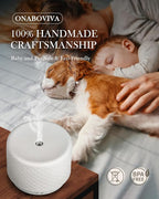 Essential Oil Diffuser -280ml Ceramic Diffuser for Large Room&Commercial Use, 2.4MHz Cool Mist Humidifier & Independent Decorative Light & Aromatherapy Diffuser, Pulse&Continuous Mist, Timer, Auto-Off