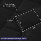 yescool Weighted Blanket for Adults (25 lbs, 60" x 80", Black) Cooling Heavy Blanket for Sleeping Perfect for 240-260 lbs, Queen Size Breathable Blanket with Premium Glass Bead, Machine Washable