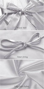 Women's Short Silky Robes Womens Satin Bathrobe Bride Bridesmaid Wedding Party Sleepwear Loungewear