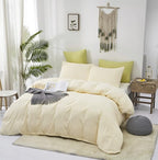 Cottonight Ivory White Comforter Set King Beige Bedding Comforter Set Off White Solid Blanket Quilts Modern Soft Breathable Modern Simple Off White Bedding Set for Women Men King Bed