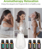 InnoGear Essential Oil Diffuser with Oils, 100ml Aromatherapy Diffuser with 6 Essential Oils Set, Aroma Cool Mist Humidifier Gift Set, Grey Wood Grain