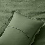 IR Imperial Rooms 8 Pack Quilt King Size Bedding (106" x 96") - Bulk Wholesale for Hotels, Guest Bedroom & Airbnbs - Lightweight Microfiber Reversible Floral Embossed Quilts Bedspreads (Olive Green)