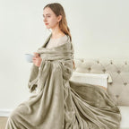 BEDELITE Fleece Blanket Twin Size Oat Linen Throw Blankets for Couch & Bed, Luxury Plush Cozy Fuzzy Blanket 60x80 inches, Super Soft Warm Lightweight Throw Blanket for Travel Camping