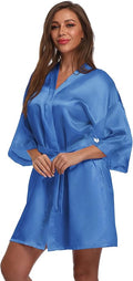 Women's Satin Short Robe Bridesmaid Bride Wedding Party Robes Silky Sleepwear Loungewear