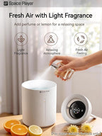 SP SpacePlayer Cordless Humidifier for Bedroom, 3L Top Fill Cool Mist Ultrasonic, 4000mAh Wireless Portable, Quiet 23dB, Auto Shut-Off, Timer, BPA Free, Easy Clean, for Baby Nursery Plants Home Office