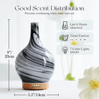 Porseme 150ml Essential Oil Diffuser Glass Color Changing Aroma Air Diffusers Aromatherapy Ultrasonic Cool Mist Humidifier 6 Running Hours Waterless Auto-Off for Sleeping, Yoga, Office, Spa (Ink)